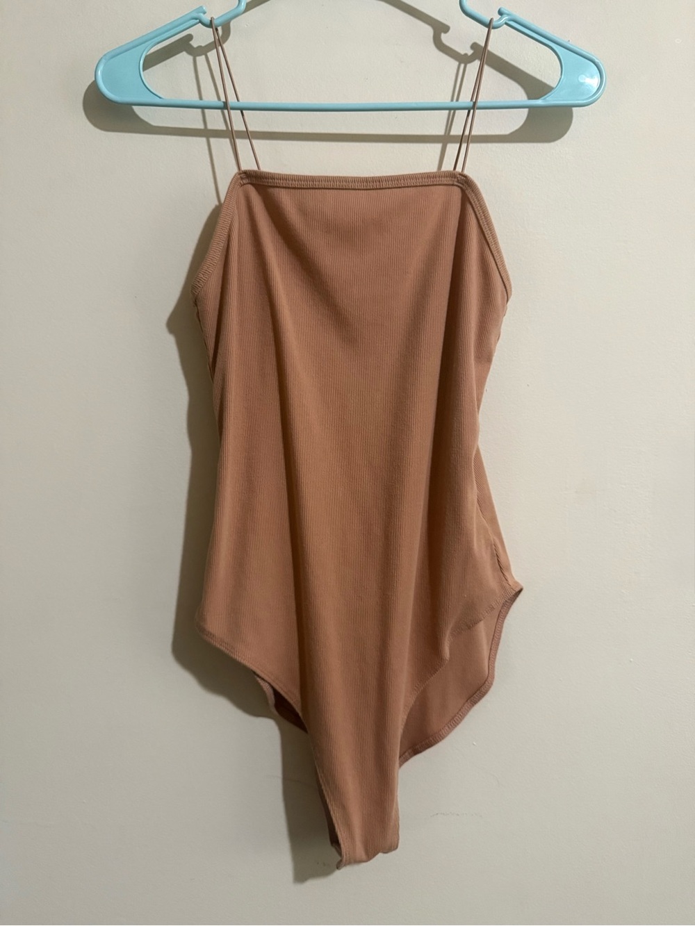 wild fable Tan Ribbed Spaghetti-Strap Bodysuit Skirt